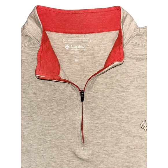Coolibar Men's Shirt 1/4 Quarter Zip XXL UPF 50+ Sun Protection 2XL Pullover EUC - Picture 3 of 9